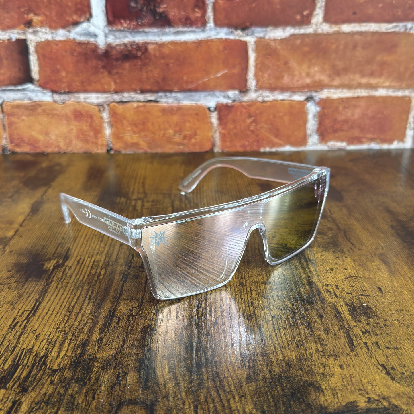 Clear & Coral Chrome Sunglasses